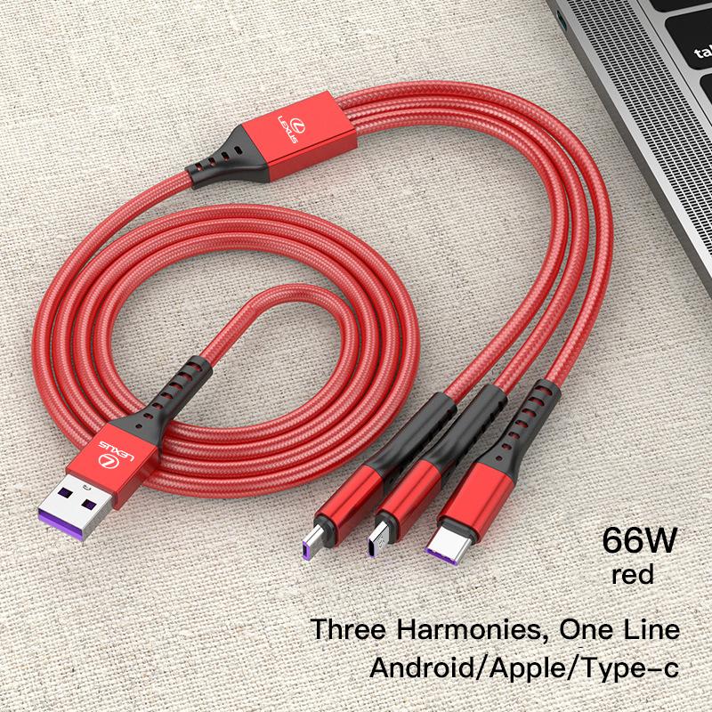 Type-C One-To-Three Car Fast Charging Mobile Phone Data Cabl For Lexus UX LS RX RX350 RX450h IS200 IS250 GS NX LX600 RX330 NX300GZ1