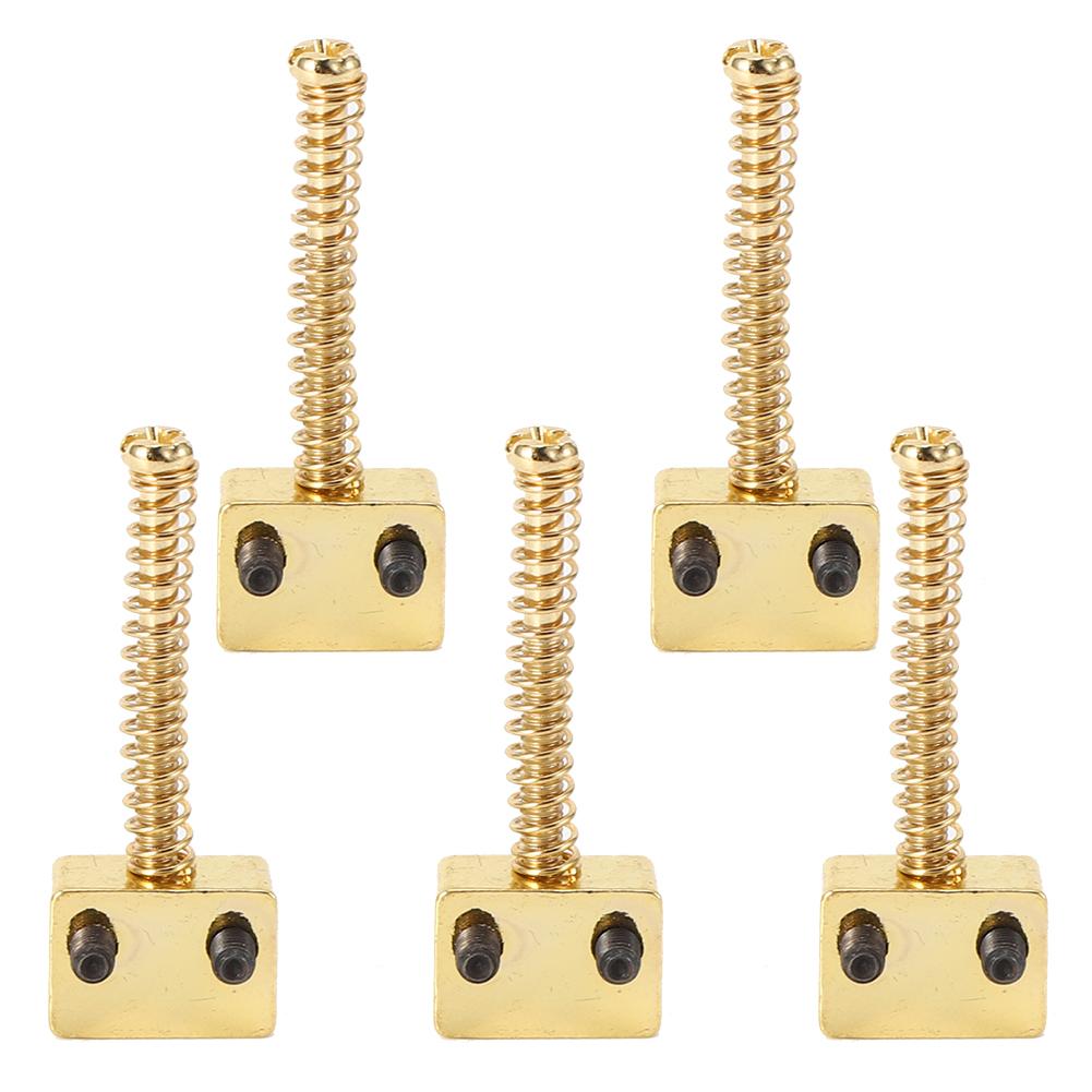 5Pcs Bass Bridge String Saddles for Bass Electric Guitar Replacement Part Spring Screws