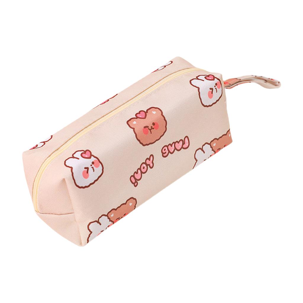 Мультяшный холщовый пенал, портативный органайзер для ручек, сумка на молнии, дорожная косметичка для студенток и девушек