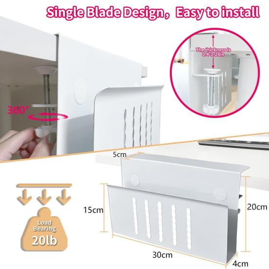 Настольный держатель для ноутбука, без сверления, настольная полка, органайзер для хранения планшетного компьютера, прочная настольная подвесная вертикальная подставка для ноутбука