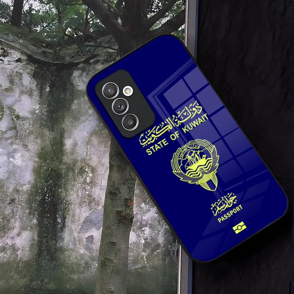 Чехол для телефона Kuweit Паспорт Флаг Карта Стекло Для Samsung Galaxy S24 S26 S25 S22 S20 S23 S21 Ultra Fe Plus A16 A34 A54 A24 A52 A53 C