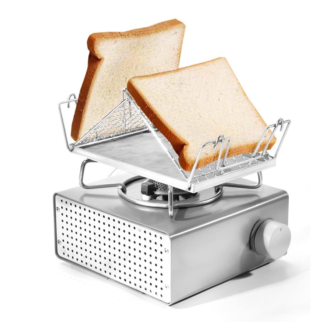 Bread Toaster Stand Folding Grill for Campfire & Picnics Adjustable Barbecue Stainless Steel Camping Toaster Holder Rack