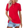Women's Fashion Casual Lapel Short Sleeve Solid Color Shirt Women's Button Up Tops