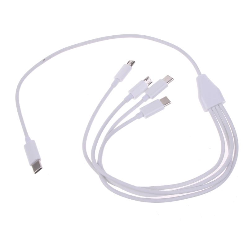 4-в-1 Многофункциональный USB C Зарядный Кабель с разъемами USB C Micro USB для Зарядки Мобильного Телефона Планшета