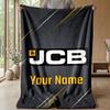 JCB Custom Flannel Throw Blanket Print Your Name Text Soft Warm Blanket Holiday Present