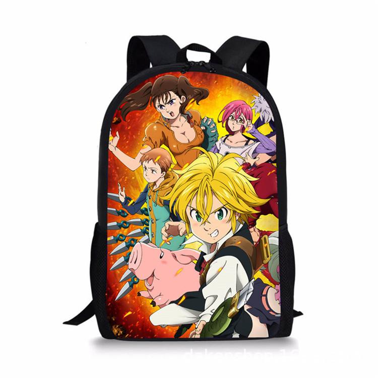 Рюкзак для ноутбука Seven Deadly Sins из канваса, унисекс, школьная сумка для повседневного использования.