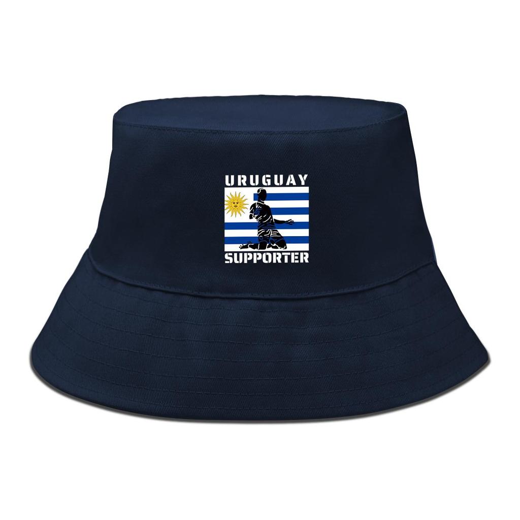 Bucket Hat With Uruguay Flag Football Print , Patriotic Sun Hat Simple Reversible Fit Beach Cap