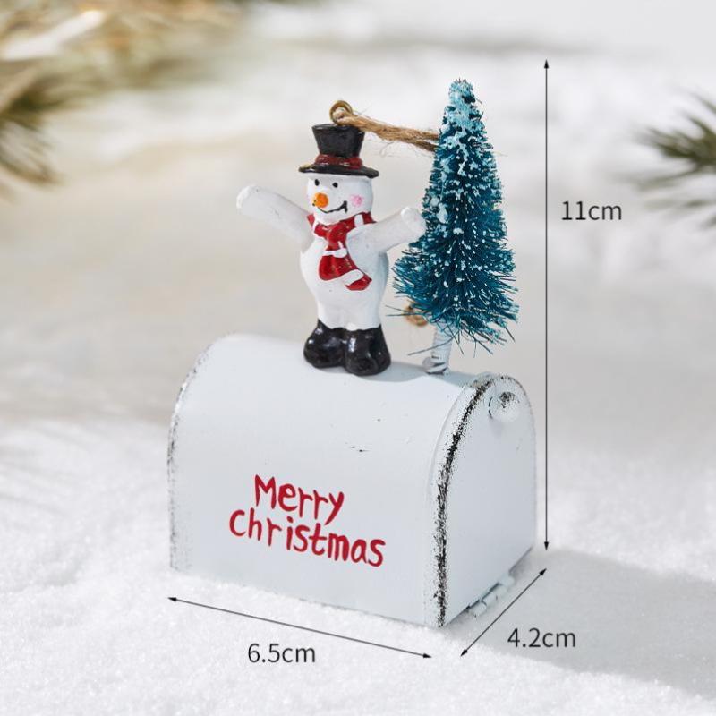 Рождественское кованое украшение Коттедж Почтовый ящик Подвесное украшение Витрина Подвеска Украшение для дома