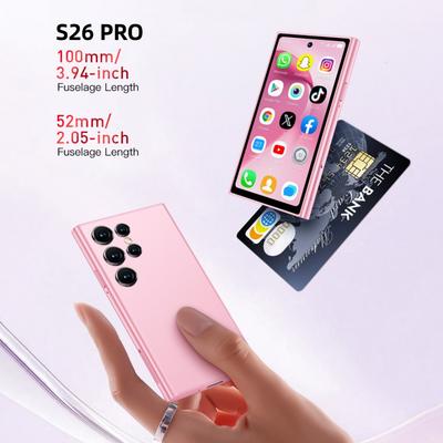 S26 PRO Mini 4G Смартфон 4.0 дюйма 2 ГБ ОЗУ 16 ГБ ПЗУ Двойная камера 2 МП+5 МП LTE Две SIM-карты Bluetooth Type-C Фонарик Разблокировка по лицу Мобильный телефон Android