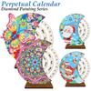 Алмазная роспись Календарь Орнаменты Деревянный вращающийся календарь Настольный декор Комплект Настольный календарь Рождественский подарок для украшения дома