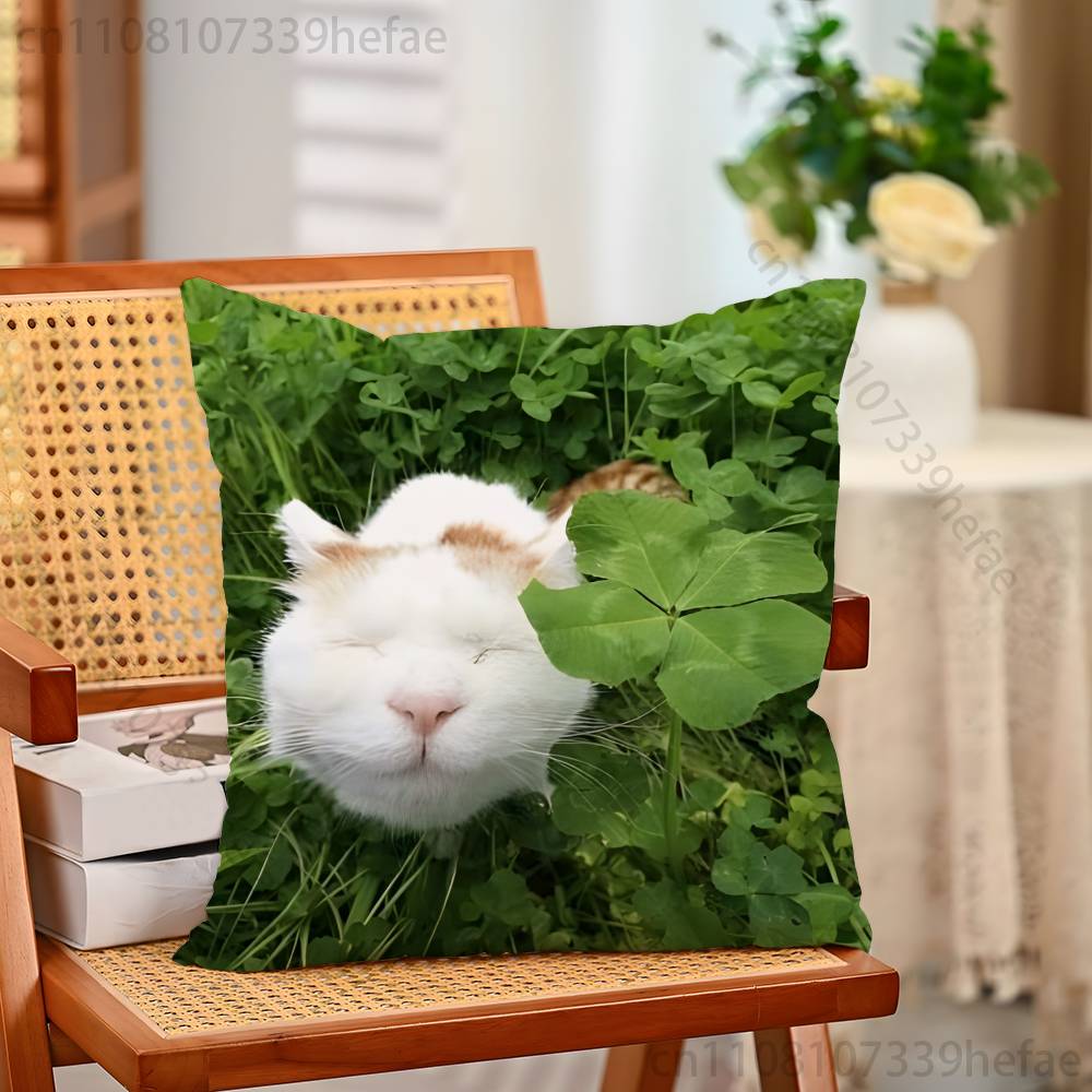 Lucky Four Leaf Clover Throw Pillow Case For Decoration 30cm 50cm 55cm Square Home Pillowcase Case