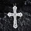 Top Grade 925 Sterling Silver Necklace Women Jewelry Latest Crystal Cross Pendant Necklace Female Party Accessories Personality