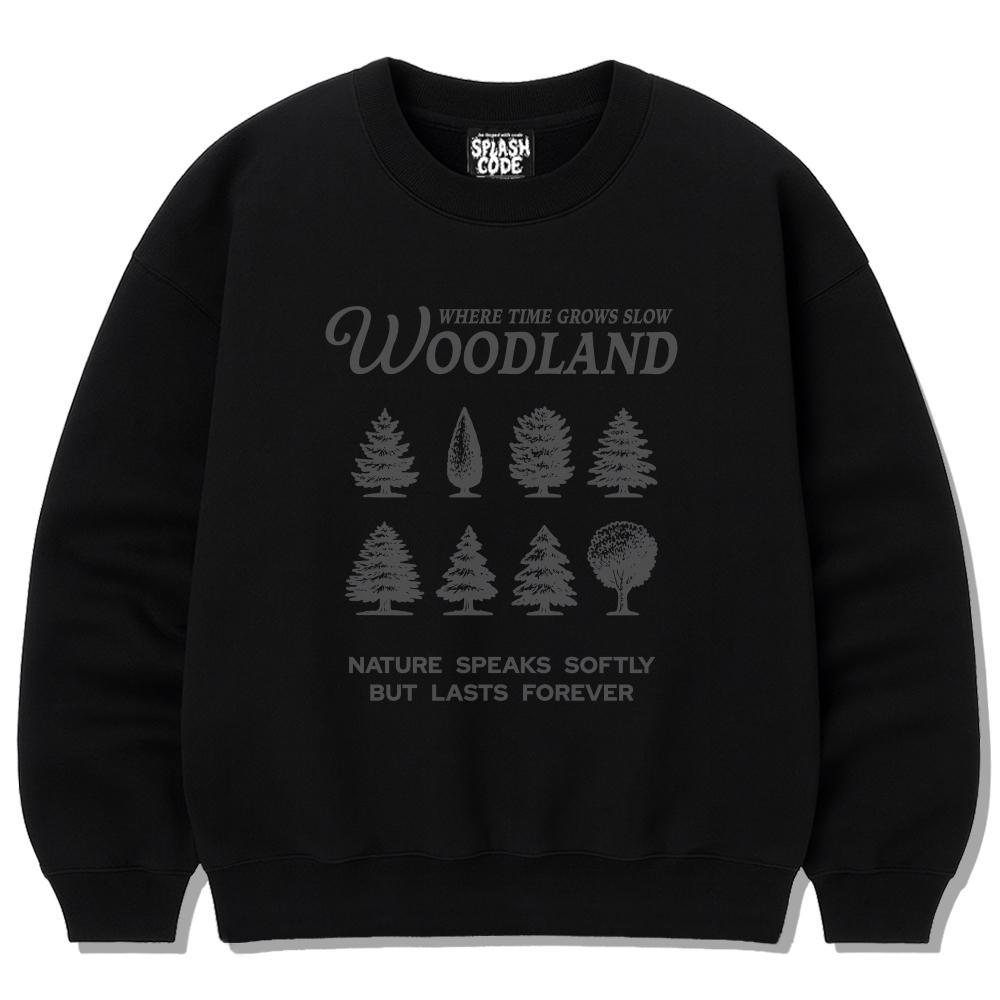 Свитшот с тяжелым круглым вырезом Seupeullaesikodeu Черный - Woodland