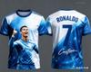 Мужская футбольная футболка Ronaldo №7 с AI-узором, 3D-печать, оверсайз, спортивная, с коротким рукавом, для детей, унисекс, летний тренд 2026