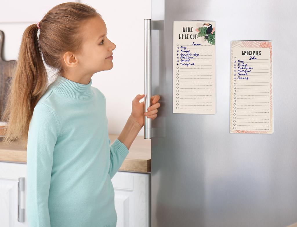 Inkdotpot Pack of 3 Magnetic Fridge To-Do List Notepads- Magnetic Memo Pads For Refrigerator- (50 Sheets