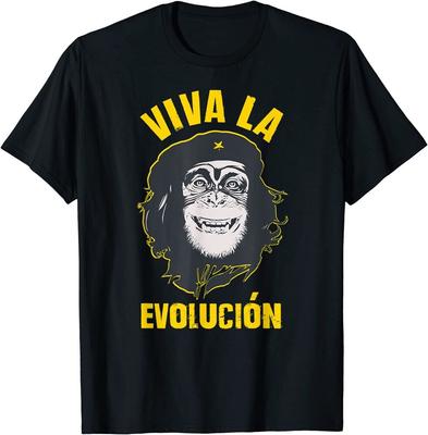 Футболка унисекс Monkey Chimpanzee Viva La Evolution Revolution Fun