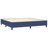 Box Spring Bed with Mattress & Blue LED Lights 200x200 cm Fabric