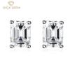925 Sterling Silver 6 * 8 Rectangular Morsonite Classic Hot Selling Stud Earrings For Women Fine Temperament Jewelry Gift To Mother's Day