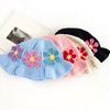 Women Handmade Crochet Breathable Knitted Hat Vibrant Bucket Hat Cute Plush Hat Fashion Floral Pattern Colorful 56-58cm