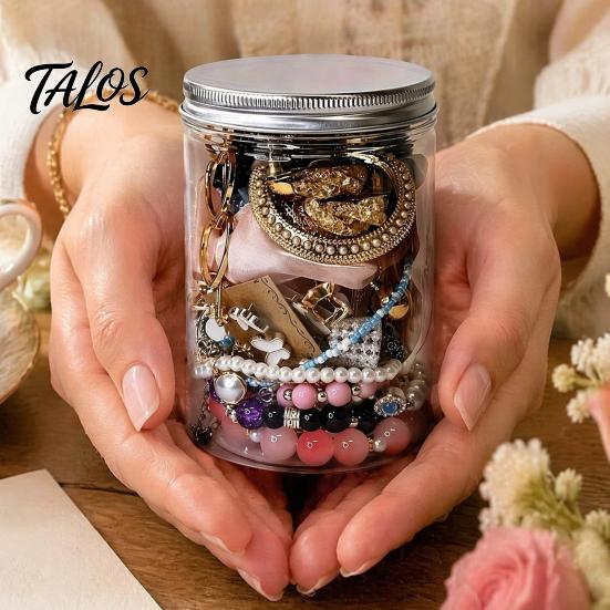 Набор из 35/40/45/50/60 шт. украшений-сюрпризов в банке для женщин, Коробка с разнообразными модными ожерельями, кольцами, браслетами, Случайное серебро