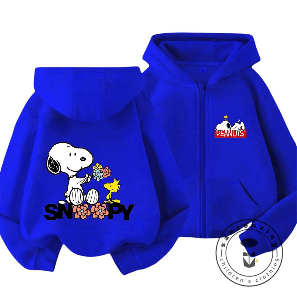 Cute Cartoon Zipper Hoodie Autumn Winter Trendy Fashion Street Style Kids Apparel Snoopy Boys Girls 3 14