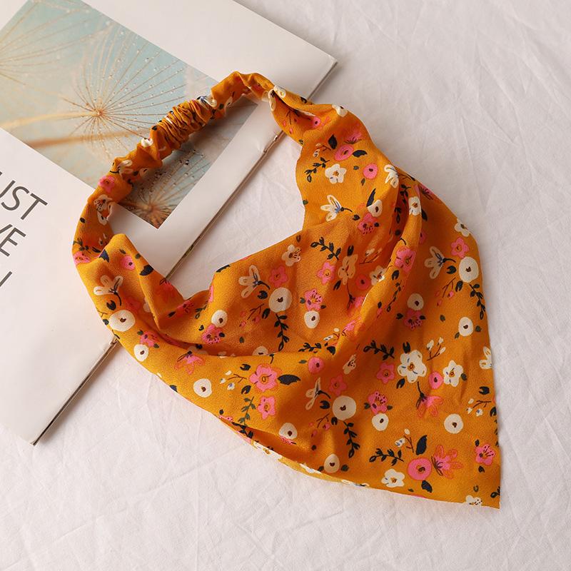 1 шт. Цветочный принт, модная ткань, винтажные аксессуары для девочек, удобные повязки на голову, шарф для волос, эластичная резинка