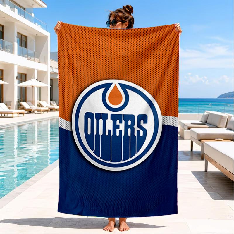 Пляжное полотенце с эмблемой Edmonton Oilers, супермягкое из микрофибры, идеальный подарок для нее/него, на день рождения, для бассейна, пляжа, путешествий, декор для пляжной вечеринки