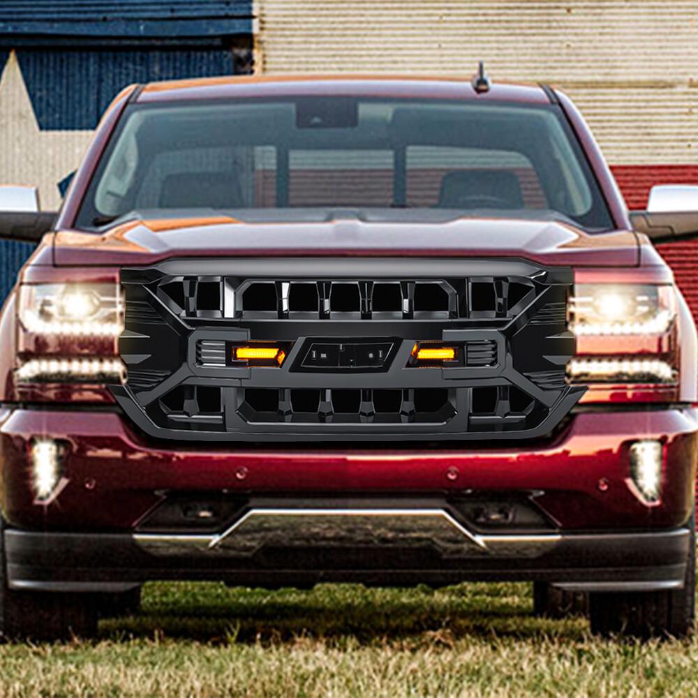 Модифицированная решетка радиатора в стиле Tomahawk для пикапа Chevrolet Silverado 1500 2016-2018 гг.