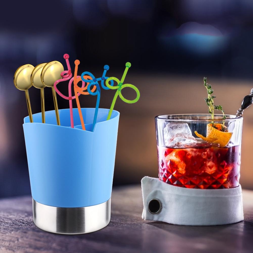 Ложка, столовые приборы, коробка для хранения, вилка, соломинка с держателем для бумажного стаканчика для использования в кофейне, баре(черный)