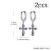 Xiaomi Vnox Stainless Steel Jesus Cross Drop Earrings for Men Women, Zircon Cross Pierced Earrings, Gothic Punk Faith Gift for Unisex