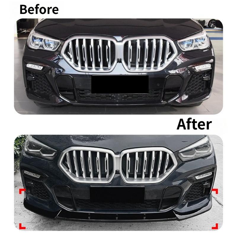 Front Lip Splitter Bumper Body Kit For BMW X6 G06 Pre-Facelift M Sport 2019-2022 Exterior Styling Modification Accessories