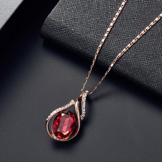 Женщины горный хрусталь овальный искусственный кварц кулон серьги-гвоздики ожерелье комплект ювелирных изделий