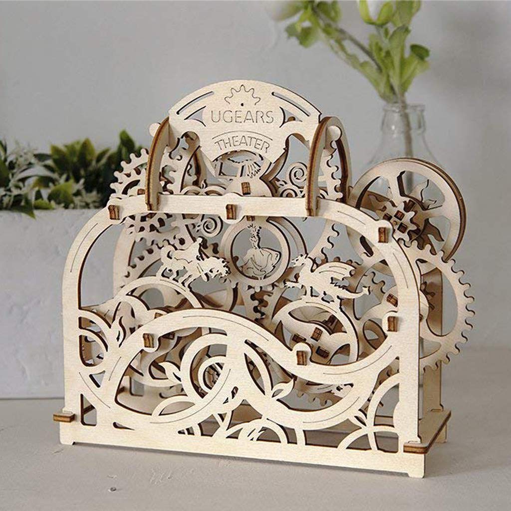 Ugears Theater Wooden Puzzle, Crafts & Model Building Kit, No Glue or Tools Required, Adult Men, 70002, Assembly Instructions Included
