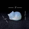 Semi-precious Stone Cat Statue Obsidian/Opal Sleeping Cat Statue Crystal Sleeping Cat  Home
