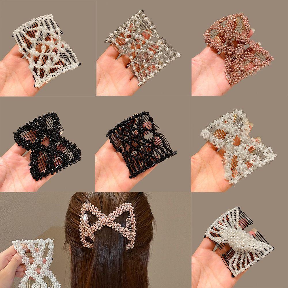 Plastic Double Side Bun Butterfly Fancy Clip Combs New Hair Accessories  Women