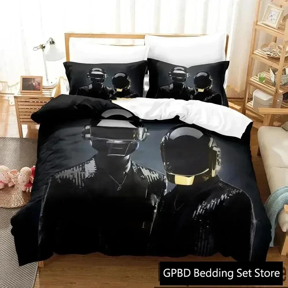 Luxury New 3D Print Daft Punk Bedding Set Duvet Cover Bed Set Quilt Cover Pillowcase King Queen Size Boys Adult Bedding Set