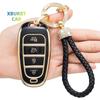 4 Buttons Shell Fob For Hyundai Sonata Hybrid NEXO NX4 Santafe Dn8 Tucson Solaris Car TPU Key Holder Case Cover Accessories