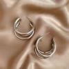 Gold Color Statement Earrings Vintage Style Round Circle Hoops Chunky Hoop Earrings  Luxury Jewelry