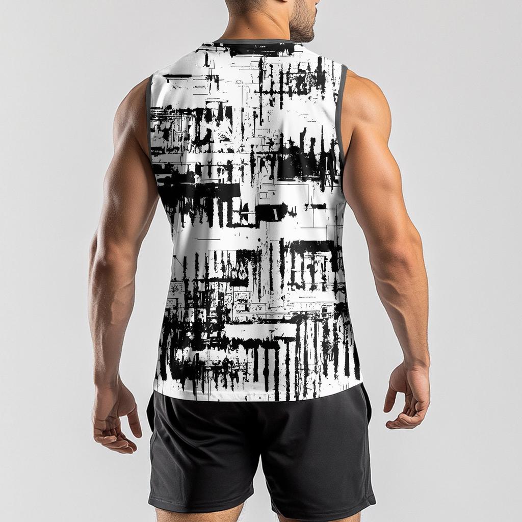Мужская мода принтованный спортивный повседневный жилет без рукавов