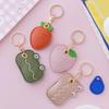 Leather Strawberry Lemon Keychain Case Holder Women Car Key Ring Charm Bag Car Pendant Gift Anti-Lost Pet Dog Cat Collar