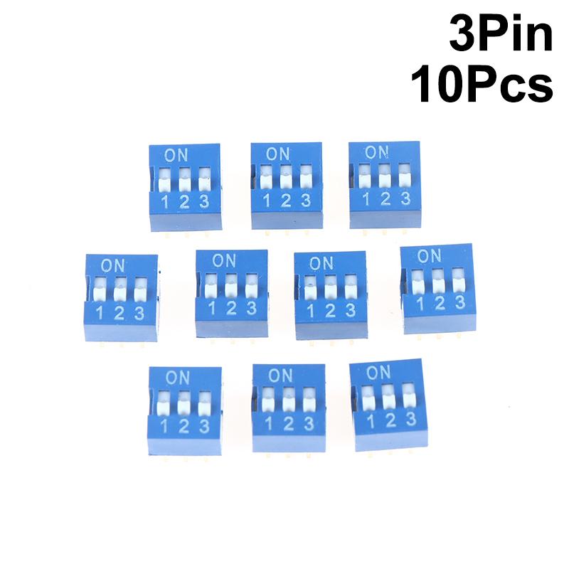 10Pcs Slide Type Switch Module 1 2 3 4 5 6 7 8 10Pin Dip Switch Kit 2.54Mm Toggle Switch Blue Snap Switches