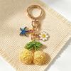 Bag Charm Handwoven Cherry and Starfish Pendant Women's Beach Bag Decor  Vacation Bohemian Jewelry Accessories