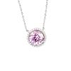 Серебряное ожерелье S925 в стиле Дианы с розовым сапфиром и ореолом - Элегантный подарок на годовщину для женщин