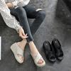 Spring and Summer Wedge Heel Mother Shoes Sandals and Slippers Female Hollow Sponge Cake Thick Bottom Fish Mouth Outside Wear Slippers