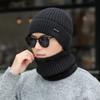 Knitted Hat Men's New Warm and Velvet Fashionable Wool Hat Casual Scarf Ear Protection Hat Thick Korean Cold Hat