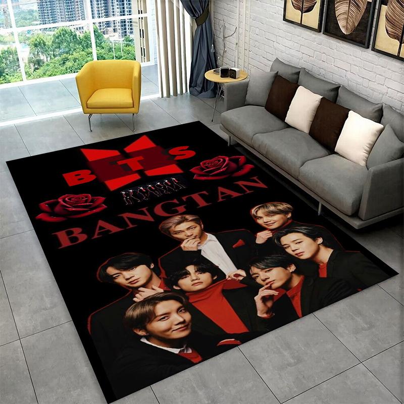 Kpop B-BTS Модная Группа Звезда Ковер для Игровой Комнаты Спальни Гостиной Дивана Домашний Декор, Детский Ковер Нескользящий Коврик для Пола