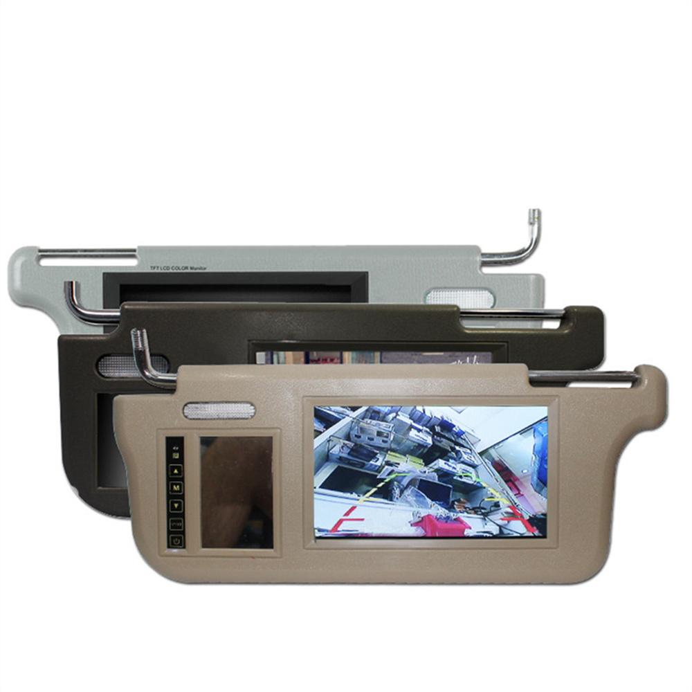 7" Серый Автомобильный Левый Солнцезащитный Козырек Экран Зеркала Заднего Вида ЖК-Монитор 2 Видеоканала