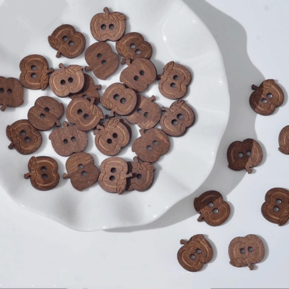 20 pcs Wooden Cat Shape Buttons 2 Holes Sewing Buttons Vintage Fish Buttons  Bags Hats