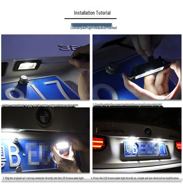 Compatible Ford License Plate Light: Fiesta, Focus, Kuga, Galaxy, C-MAX, Mondeo.