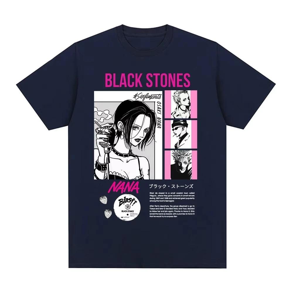 Аниме Нана Осаки Графика Black Stones Хлопок Y2k Футболка женская Мужская Летняя дышащая Японская Манга унисекс Короткий рукав